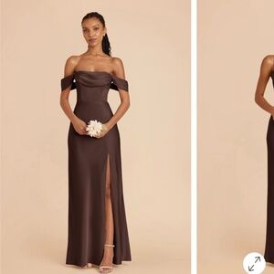 Birdy grey espresso satin Mia dress